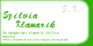 szilvia klamarik business card